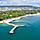 Concrete pier at a beach in Varna, Bulgaria