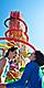 Family enjoying at thrill waterpark