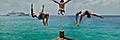 Weekend Cruise Getaway Friends Jumping Dock